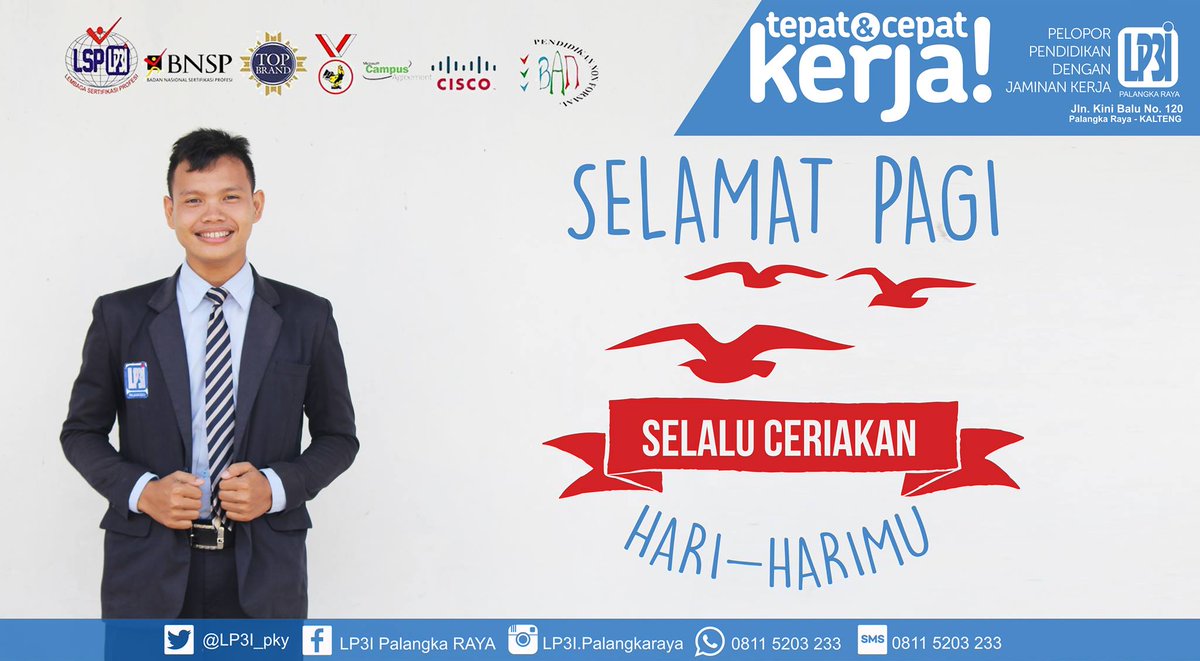 Selamat Pagi.
Selalu ceriakan hari-harimu.
#LP3IPalangkaRaya
#LP3ITepat_cepatkerja
