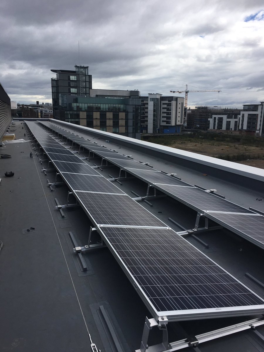 sunspiritsolar's tweet photo. Installation at Hilton Hotel, Edinburgh using combination of @systems_k2 and @EJOTUK_Building for a fantastic mounting system solution. https://t.co/uPnAClsnOP