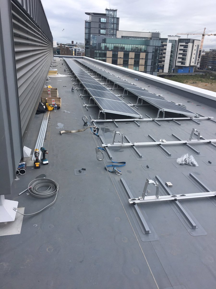 sunspiritsolar's tweet photo. Installation at Hilton Hotel, Edinburgh using combination of @systems_k2 and @EJOTUK_Building for a fantastic mounting system solution. https://t.co/uPnAClsnOP
