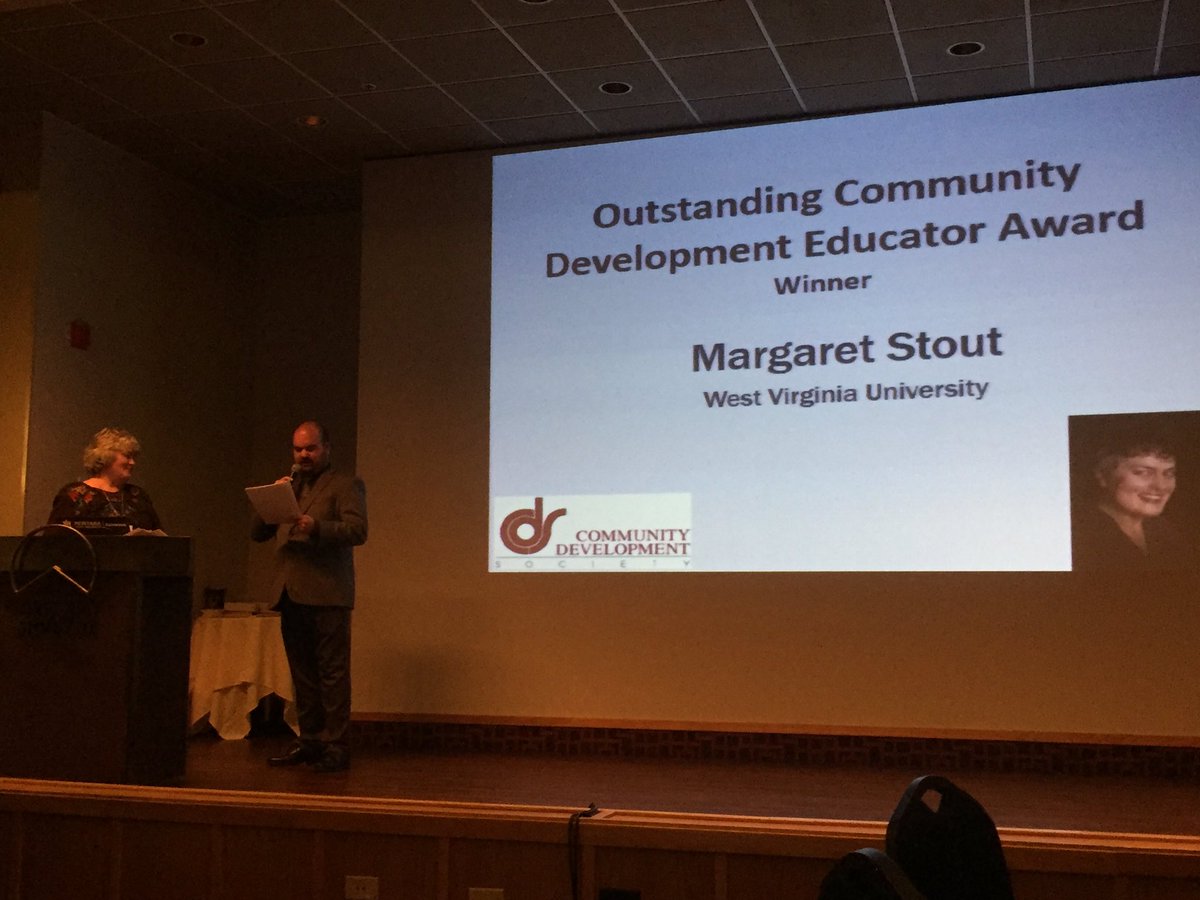 CommDevSoc's tweet photo. Outstanding Community Development Educator Award CDS Margaret Stout #CDSNACDEP2017 https://t.co/2dvDGFnKLk