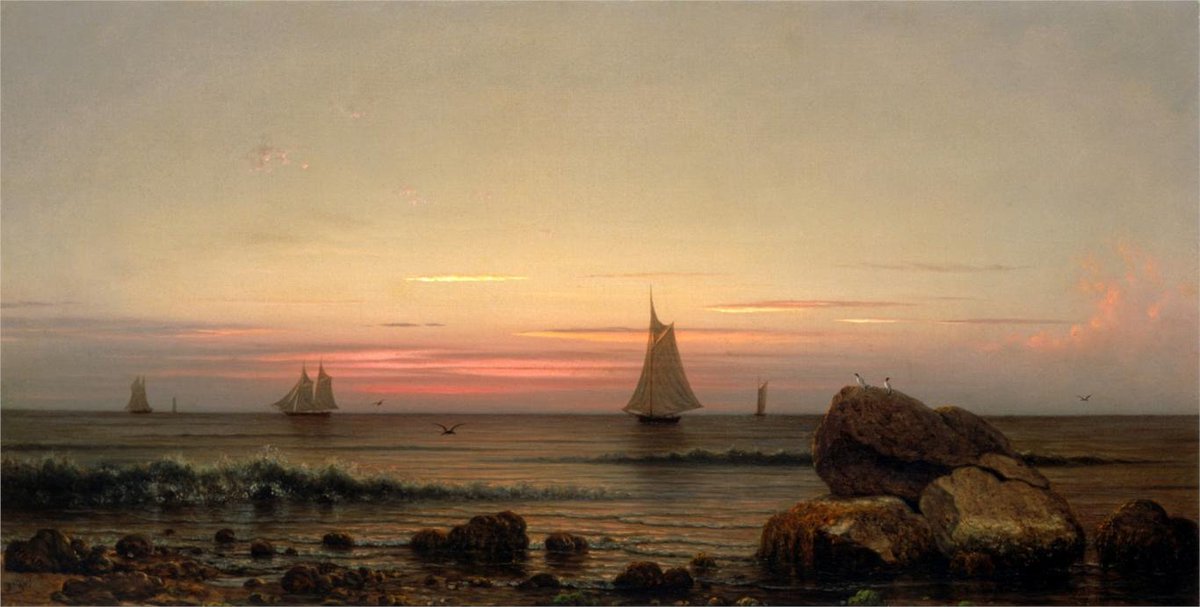 arteaIdia's tweet photo. "Sailing off the Coast" (1869), Martin Johnson Heade (EE.UU) - Luminismo https://t.co/wySgyoKLb8