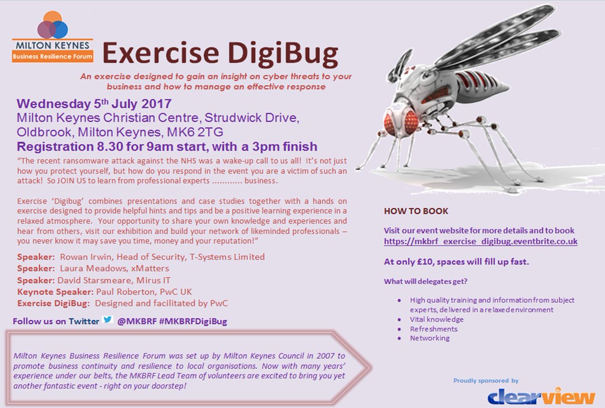 Less than a month until #exercise_DigiBug
Come join us, …brf_exercise_digibug.eventbrite.co.uk, tickets are still available