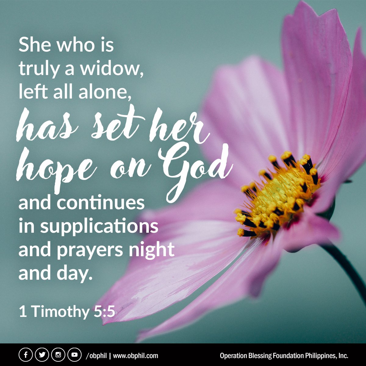 obphil's tweet photo. In celebration of the #IntlWidowsDay, we honor all widows &amp; encourage them through this verse. https://t.co/XUPXIBFUEg