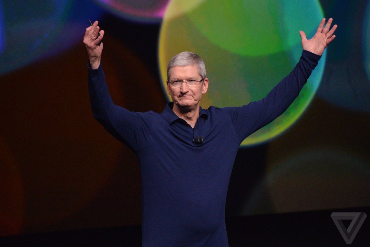 verge's tweet photo. Tim Cook confirmed that Apple is working on software for self-driving cars https://t.co/4DUU6CRhUQ https://t.co/ck3ABmww3g