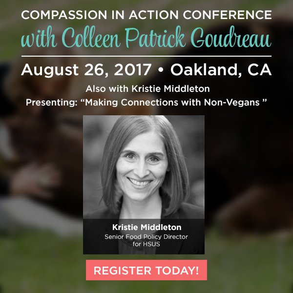 JoyfulVegan's tweet photo. Proud to have the amazing @KristiMiddleton present at our conference on making connections w/ non-vegans! Register! https://t.co/iML7vi8HyN https://t.co/qI9FqILeHj