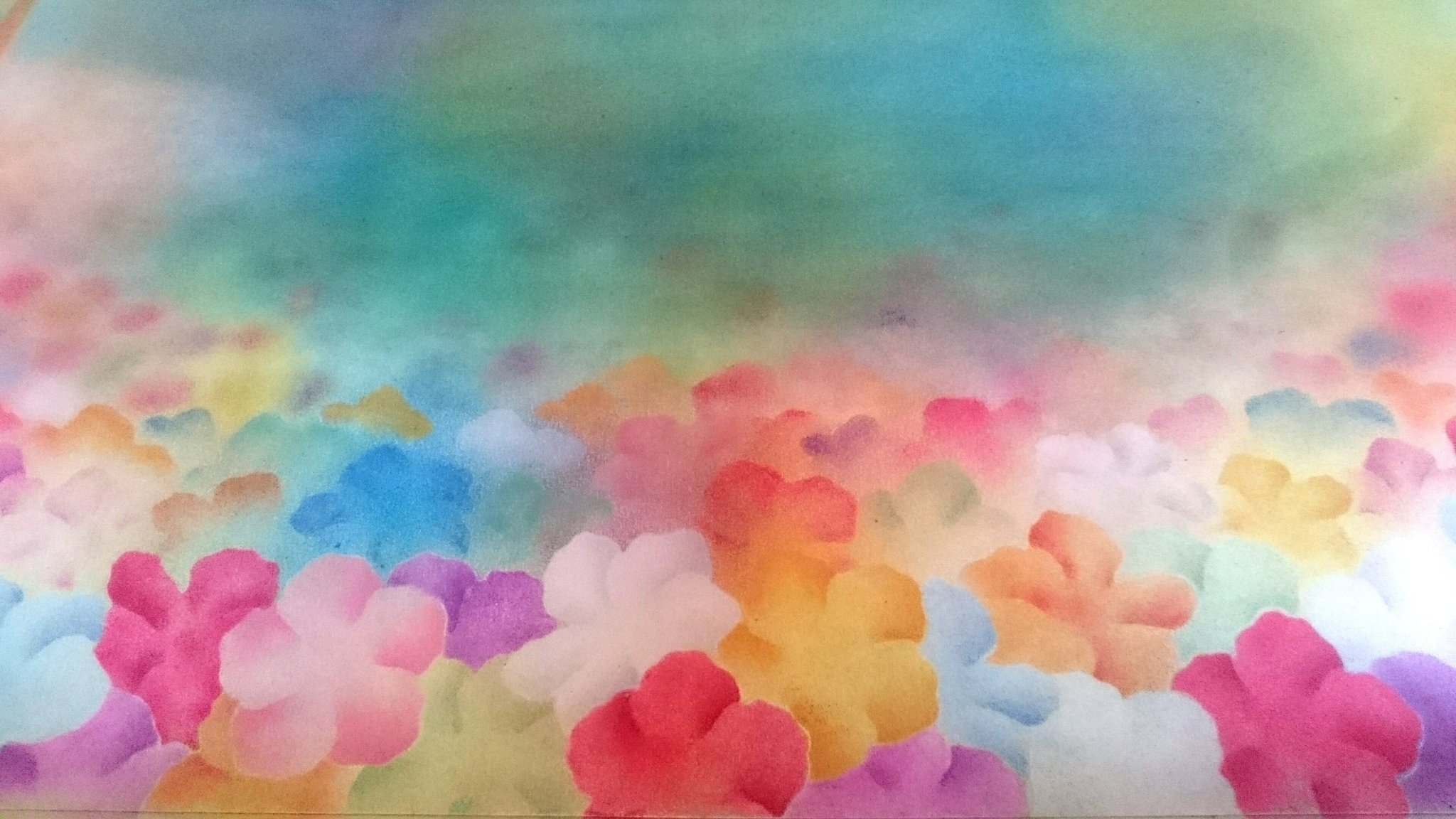 パステルアーティストkaori 製作過程 虹色からの 花畑 パステルアート パステル画 アート 絵 イラスト 虹色 花畑 製作過程 T Co Jlqw3jhyod Twitter