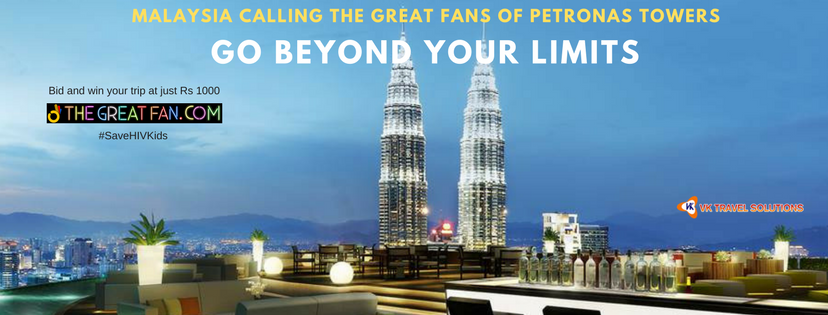 thegreatfans's tweet photo. Bid and win your trip to Malaysia at just Rs. 1000, visit https://t.co/vp0XRb3Z6R.#SaveHIVKids https://t.co/e8GKtLd1Dg
