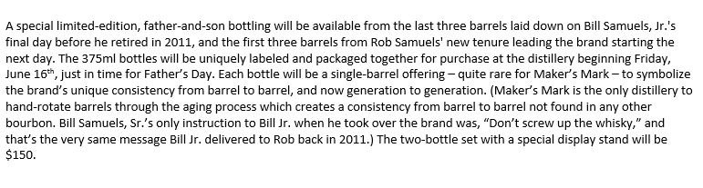 MakersMark's tweet photo. #MeetMeAtMakers RT @aaronellis01: Check out what @MakersMark is doing for #FathersDay. #PerfectForDad See below: https://t.co/QnOlc8TkoJ