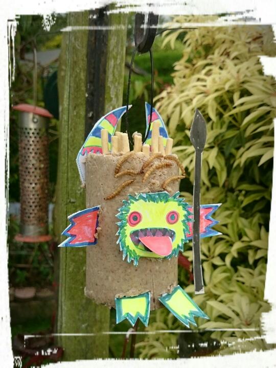 aprilhaddock's tweet photo. #suetmonster @garden_bird Here is my suet warrior. Hope you like him. Think the birds will find him very tasty. https://t.co/fCgR5lX33d