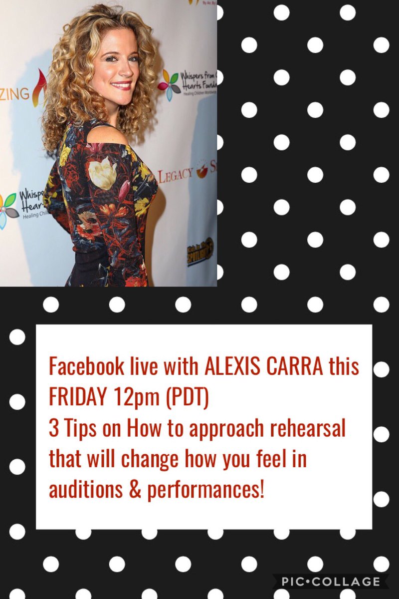 Join me and <a href="/Broadwayartsca1/">Broadwayartscamp</a> Friday for a <a href="/facebook/">Facebook</a> LIVE to chat about going from rehearsal to audition or performance! #actorslife