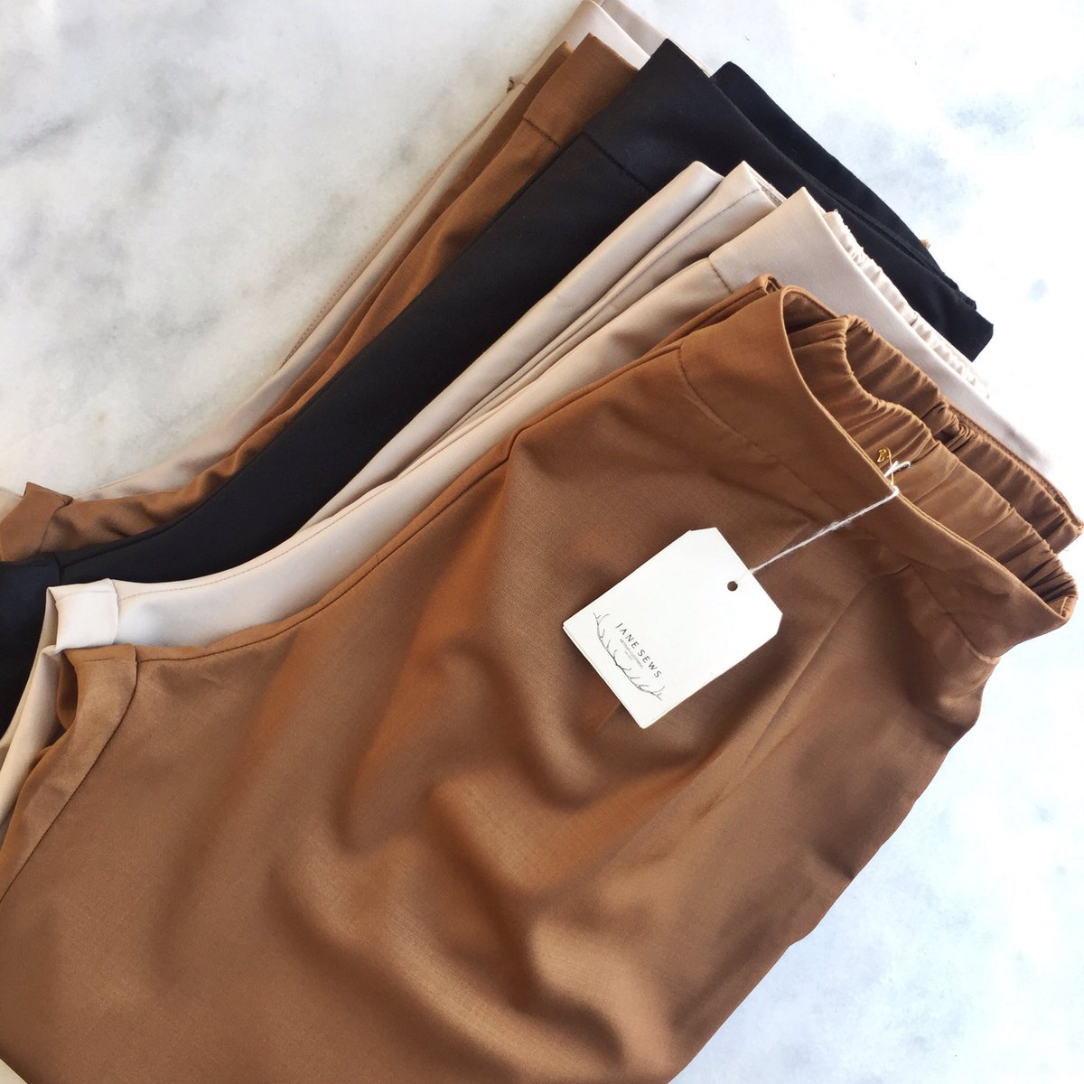 Available in copper, sand and black. The Salby Trouser launches for pre-order tomorrow. janesews.co.za #slowfashion #fashion