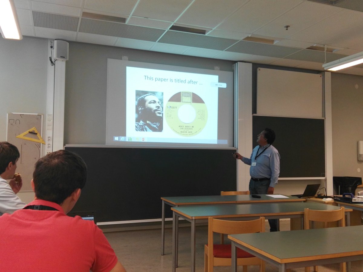 IFIPTM's tweet photo. Ken Mano is talking about "Trust Trust Me (The Additivity) in the second paper session of today. #ifip #ifiptm #trust #chalmers https://t.co/C07yeXfwQc
