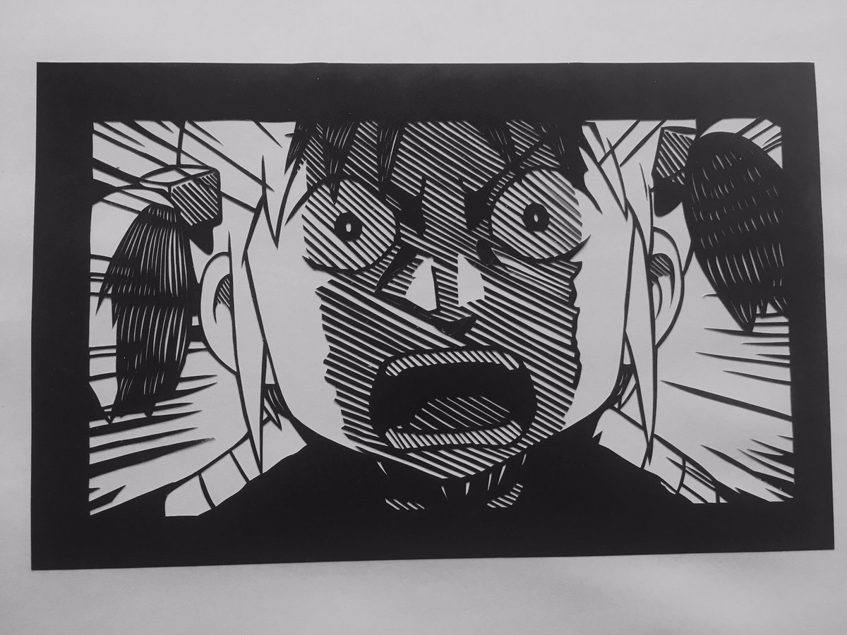 ぶどうぱん 切り絵 Twitterren 気分転換に小さめの切り絵を作ってみました 日常の名シーンを切らせていただきました 切り絵 日常 焼き鯖 焼きそば