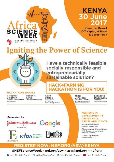 Denniskemo's tweet photo. #hack4farming is an agricultural-focused hackathon designed to solve real-world farming by @NextEinsteinFor in partnership with @eldohub https://t.co/ygkW1CfHoK