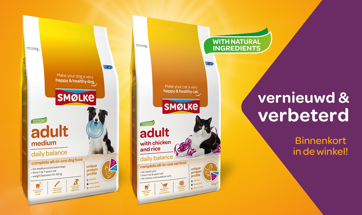 Smolke_voeding's tweet photo. De eerste nieuwe verpakkingen vind je vanaf nu in de winkels. We horen graag wat je er van vindt! https://t.co/nqeVwWl2qY https://t.co/UEor0RElv5