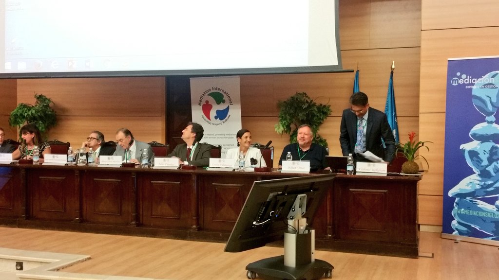 a_mediar's tweet photo. Seguimos en el #WMS2017 
Mesa de la Justicia y la Universidad por la Mediación abren la Jornada en @WMS_Madrid https://t.co/EVMiYQZgCo