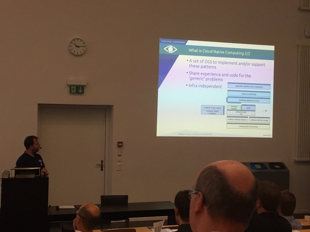 ICC_Lab's tweet photo. . @tobruzh from @vshn_ch talking on cloud native and @CloudNativeFdn https://t.co/TZfu5sXEJX