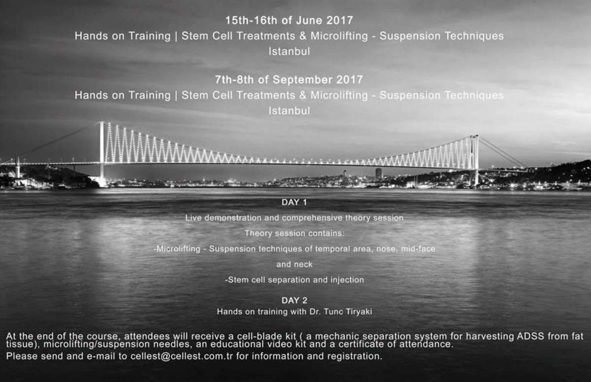 DrTuncTiryaki's tweet photo. Tomorrow we welcome our International group of medical professionals to demonstrate #StemCell, #Microlifting and Suspension Techniques. https://t.co/e2crNO0uJZ
