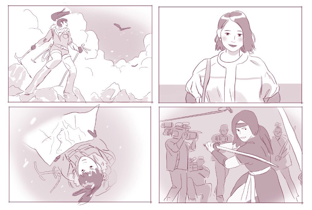Some Storyboards made last year for Japanese commercial. It usually stays in the wastelands of my Pc. More incoming ( 'θ`)去年の作った広告絵コンテの一部。