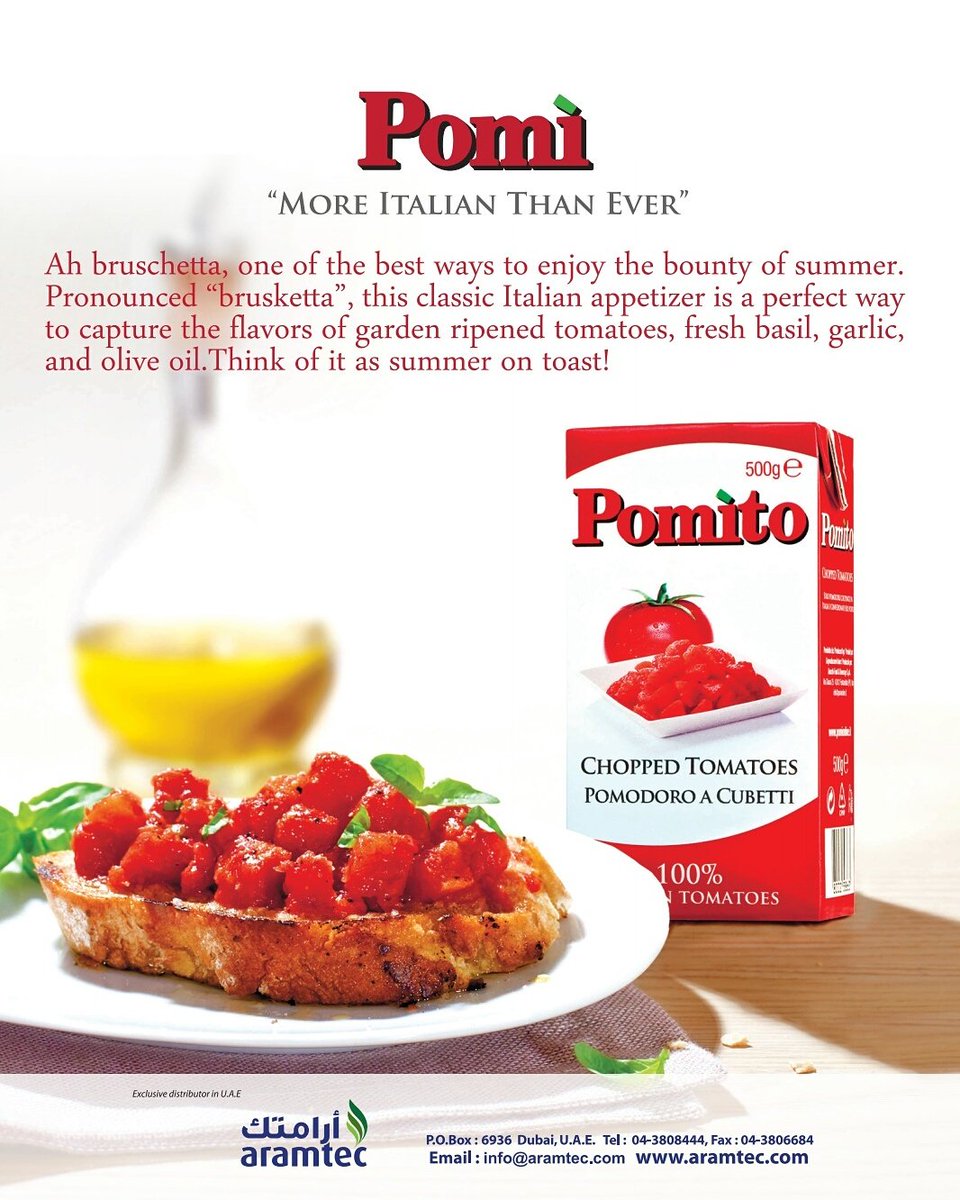 aramtecUAE's tweet photo. Pomi 🍅 More Italian than ever.🍅 Pomi Chopped Tomatoes 🍅🍅🍅😋
Available at all major stores across U.A.E #pomi #aramtec #tomatoes🍅 https://t.co/GH1r1mQyDM