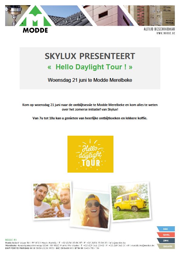 SKYLUX ONTBIJTSESSIE 21 JUNI MODDE MERELBEKE tinyurl.com/yddyp5gm