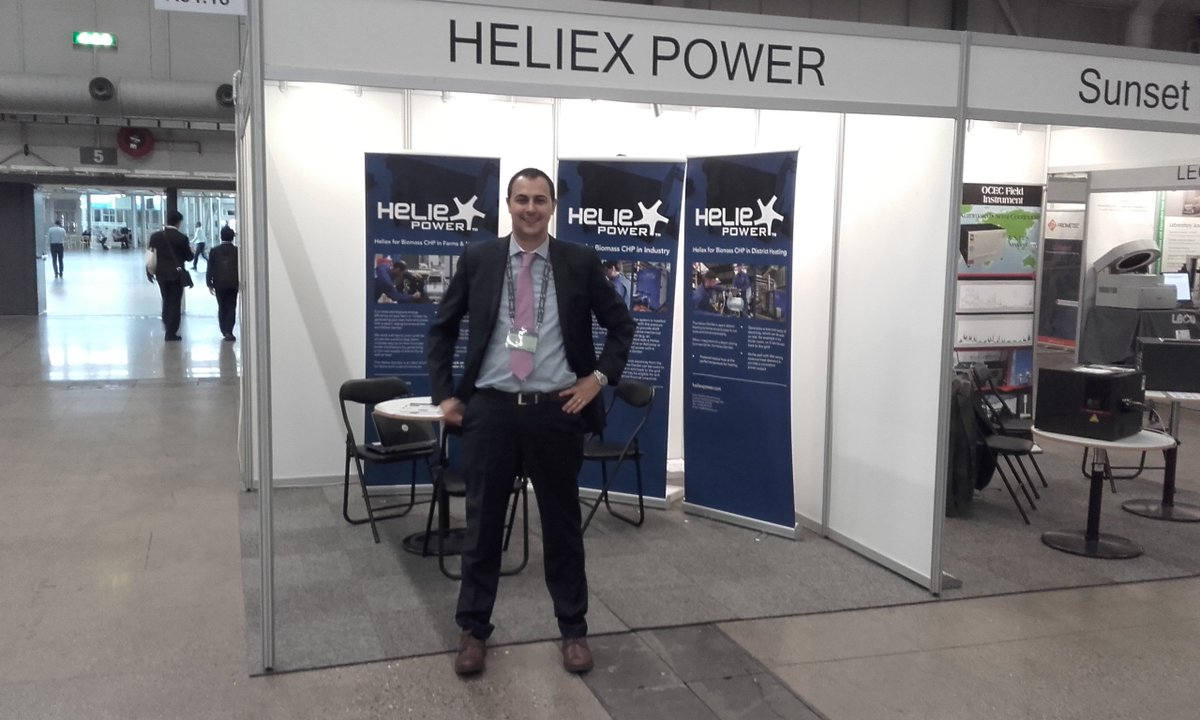 HeliexPower's tweet photo. We're @EUBCE! Today we're presenting a paper and we're exhibiting all week. Come and meet Juan and Marco to discuss all things biomass CHP https://t.co/Req3D7pK9k