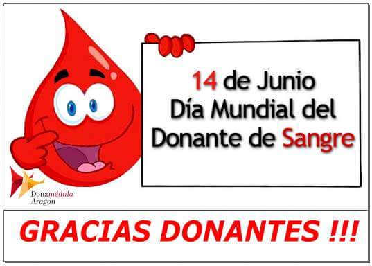 Dmedularagon's tweet image. 14 jun
#DiaMundialdelDonantedeSangre
#WorldBloodDonorDay 

Desde Dona Médula Aragón, queremos dar las  GRACIAS a todos los #DonantesDeSangre