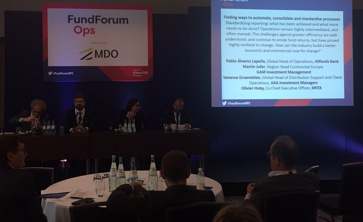 Lola_Zafra's tweet photo. #Automation #Consolidation #Standardisation by #PabloÁlvarez #VanessaGrueneklee #MartinJuger & #OlivierHuby at #FundforumOPS in #Berlin https://t.co/SaSpWGB8LL