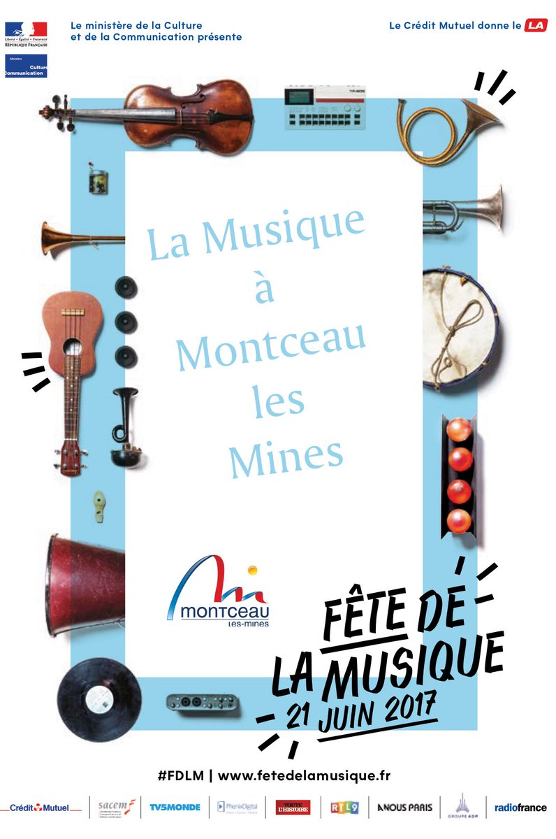#FeteDeLaMusique Retrouver le programme sur le site de la Ville à l'adresse montceaulesmines.fr/agenda