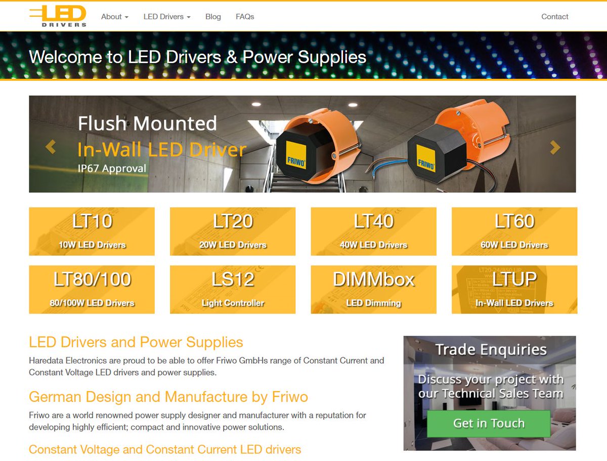 #Haredata #Electronics are proud to offer #Friwo Constant Current and Voltage #LED #drivers and #power supplies leddriversuk.com