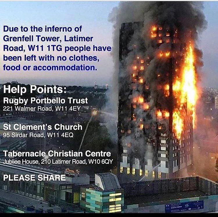 TheRochelleShow's tweet photo. imagine losing everything you had so quickly, please donate what you can! #GrenfellTower #grenfellfire https://t.co/hplFUdR4hS