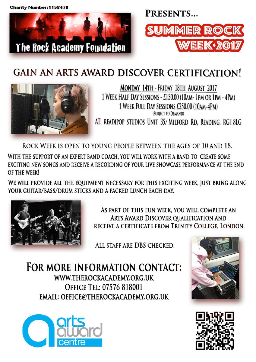 DONT MISS OUT! Summer Rock Week 14th-18th Aug - fill in your application now:  goo.gl/forms/CwISpojc… <a href="/TheRockAcademy/">TheRockAcademy</a> #rdguk #rdgbands #rdg