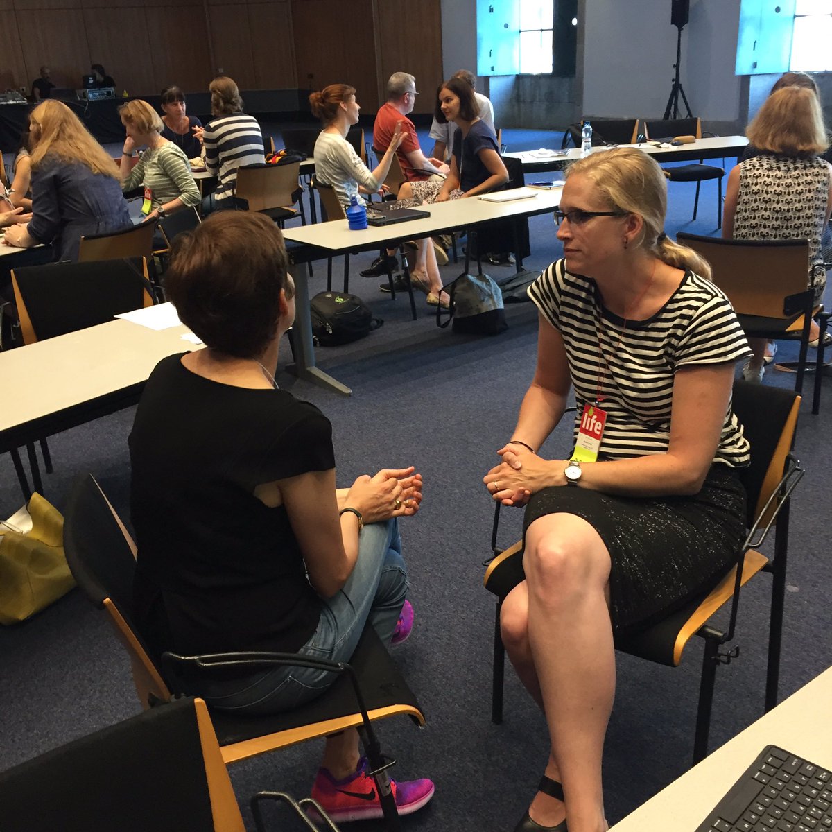 Very nice talks this morning with <a href="/ecsite_REV/">Ecsite_REV group</a> and <a href="/Ecsite_TFG/">TheFacilitationGroup</a> combined ;-) Happy chairs.   #Ecsite2017