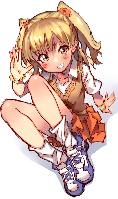 この間の落書き莉嘉ちゃんに軽く色塗った 
