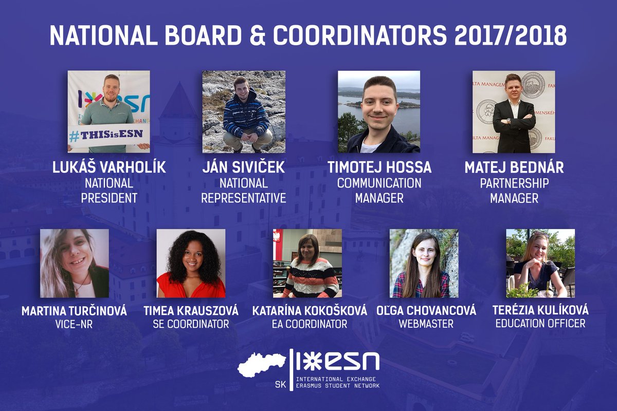 ESNSlovakia_'s tweet photo. Introducing new National Board &amp; National Coordinators for 2017/2018!

#slovakYEAH #THISisESN https://t.co/SWOoK5xQeq