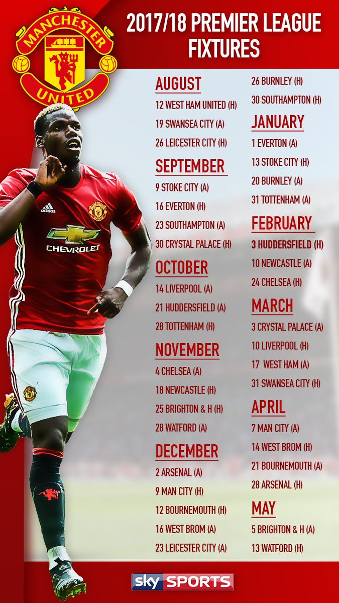 Full fixtures #mufc <a href="/premierleague/">Premier League</a> season 2017/18.

Save,
Retweet,
Like,
Share...