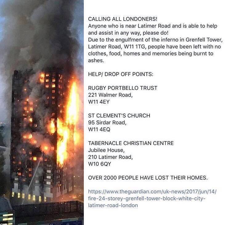 People of London, let's stand behind one another and help if you can. See drop off points