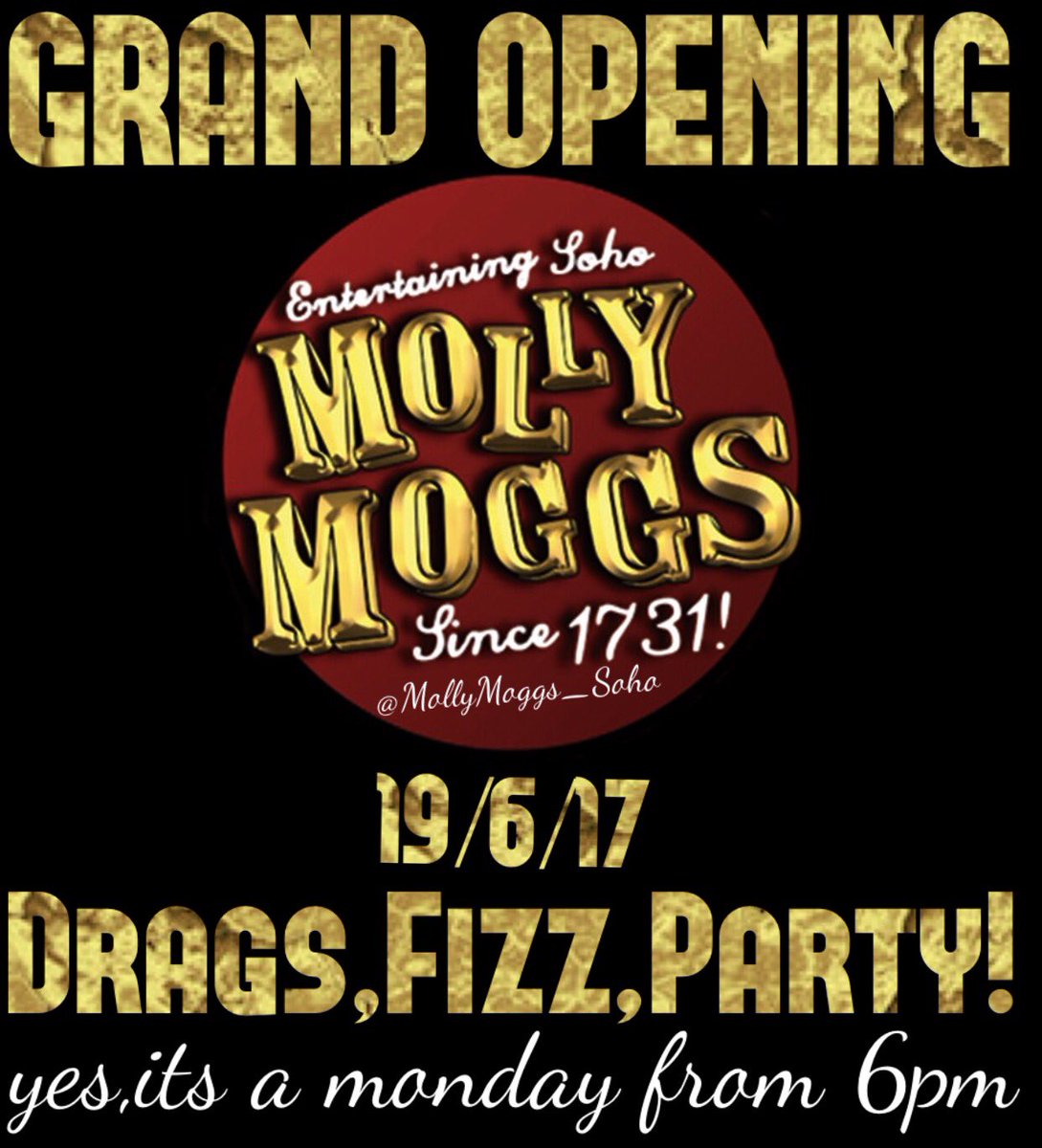 All invited to the Grand Opening of @MollyMoggs_Soho