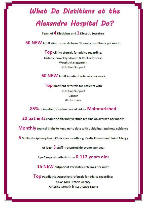 It's #DietitiansWeek! @BrDieteticAssoc. A great time to show what we do at the Alex! @WorcsAcuteNHS #EatFactNotFiction #TrustADietitian 🍎✨