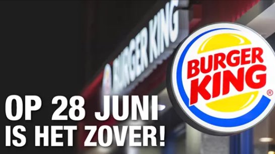EIN-DE-LIJK! <a href="/BurgerKingBE_NL/">Burger King België</a> opent op 28 juni zijn eerste filiaal in België! 🍔