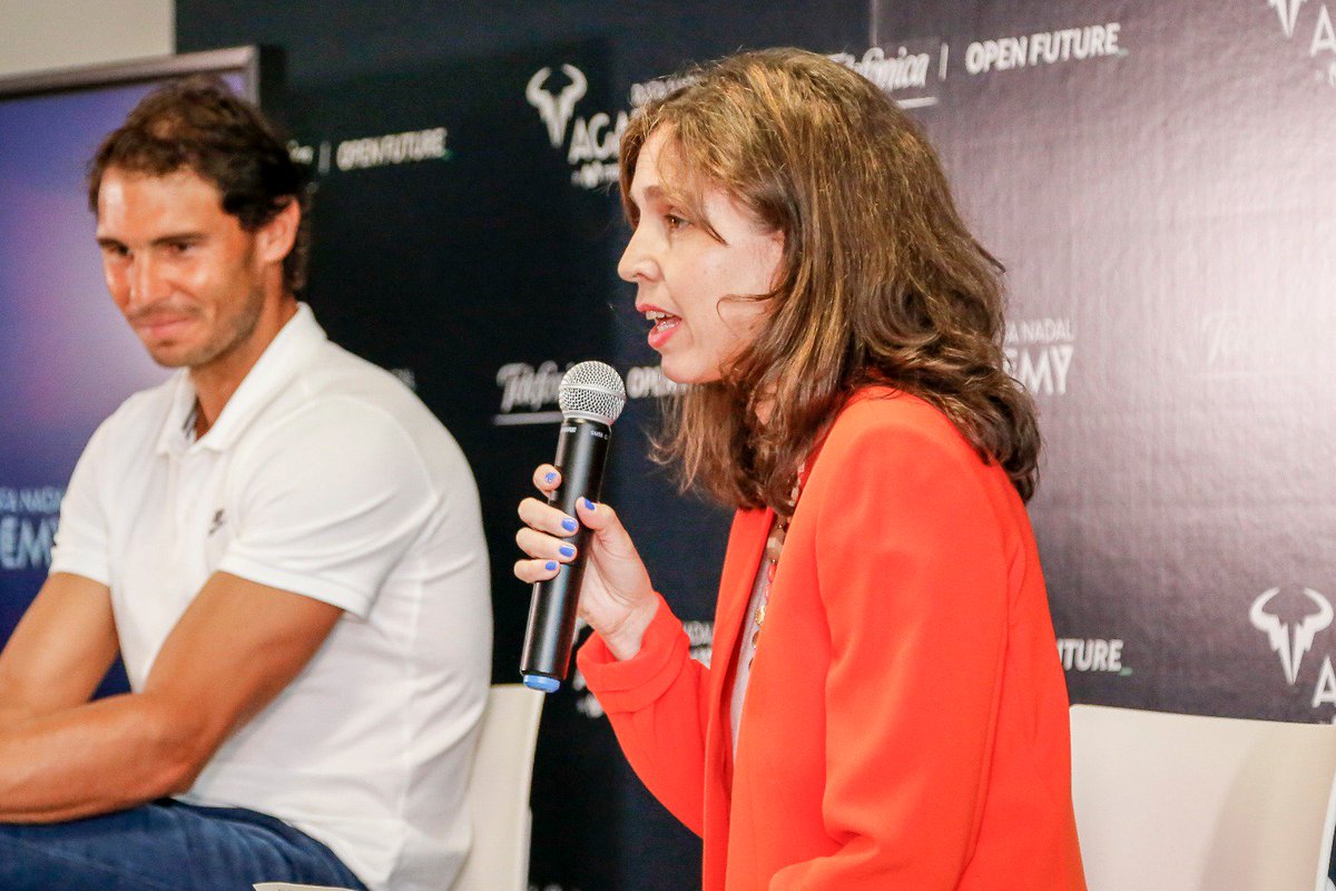 rnadalacademy's tweet photo. Today @Telefonica and @RafaelNadal presented the tech startups that will work with the #RafaNadalAcademy! @OpenFuture_ https://t.co/sm1Rg2ccry