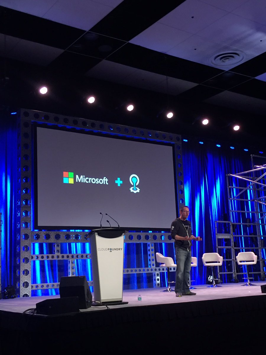 seanmckmsft's tweet image. @chipchilders talking integration between @Microsoft and @cloudfoundry stacks at #cfsummit. .Net, Windows, and Azure are 1st class with CF.