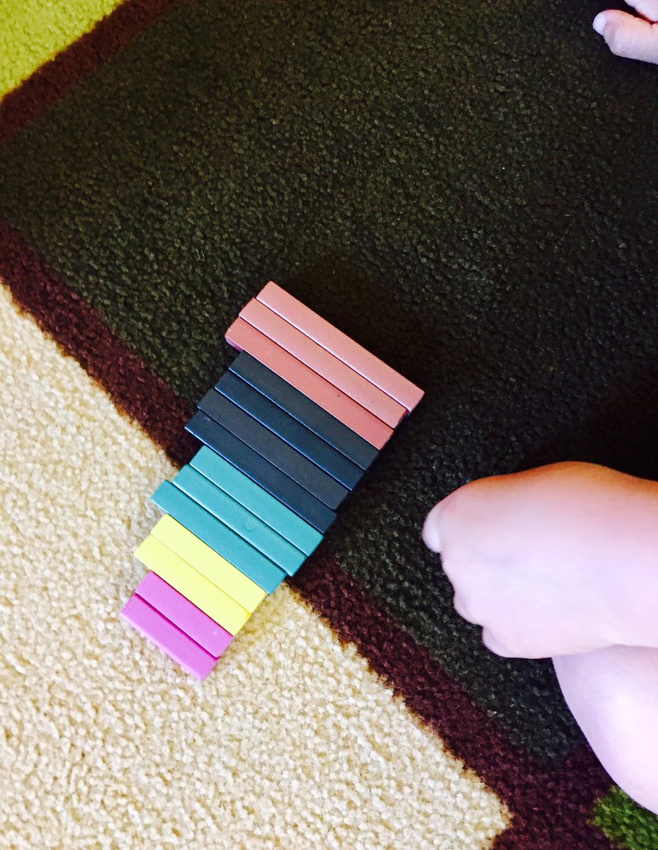 FDKAdventures's tweet photo. Started sorting cuisenaire rods by colour and then discovered they were sorting by size too! @WattPS  #tldsbmathchat #tldsbkteach https://t.co/rfS3iyMM6f