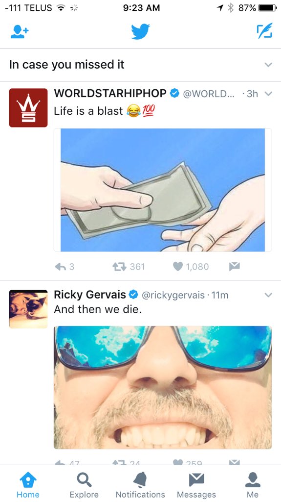 Paigeepoo's tweet photo. This popped up on my twitter feed, thought it was a funny coincidence @rickygervais https://t.co/IWsedPl9js