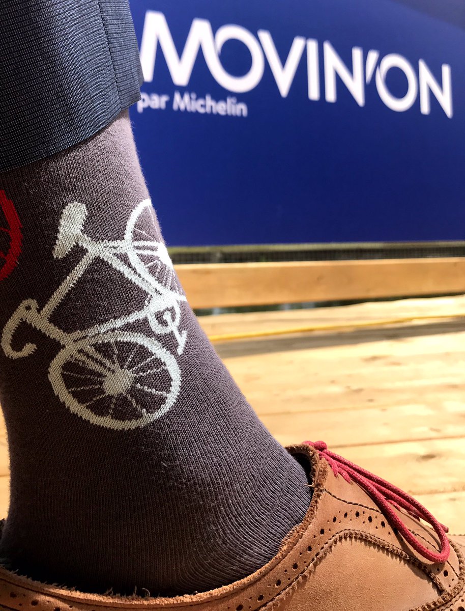 kylevanhoften's tweet photo. #Socks representing the #sustainable #mobility theme at #Michelin #MovingOnConf in #Montreal https://t.co/Z77Ebyt5fy