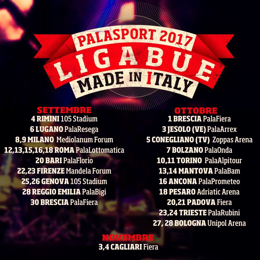 ligabue's tweet photo. 34 gradi inaffrontabili oggi.
34 imperdibili concerti da settembre!
#MadeInItalyTour Info e biglietti: https://t.co/gBoNU4hgMU https://t.co/sS7gcMmyj2