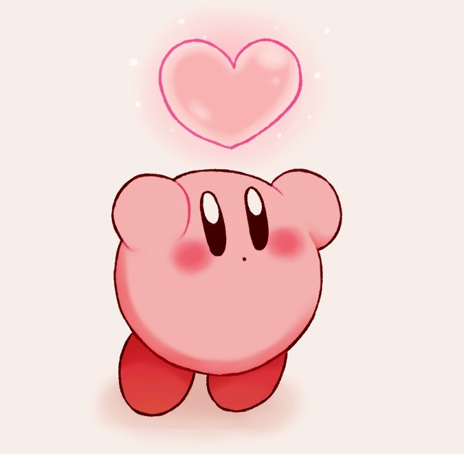 kirby heart no humans blush solo simple background full body standing  illustration images