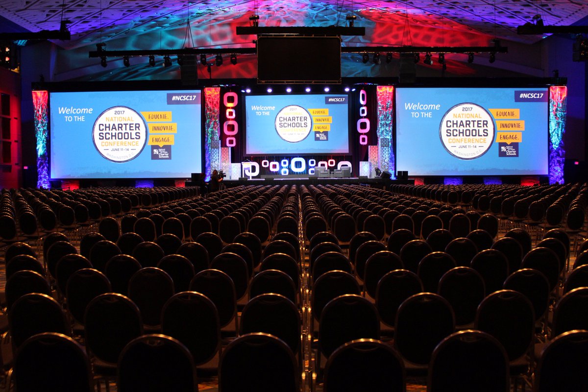 INSEVENTTECH's tweet photo. Our view of the ballroom at the Washington Convention Center for NAPCS. #JSAV #scenic #ncsc17 #napcs #publiccharters https://t.co/7yjGc9GNmD