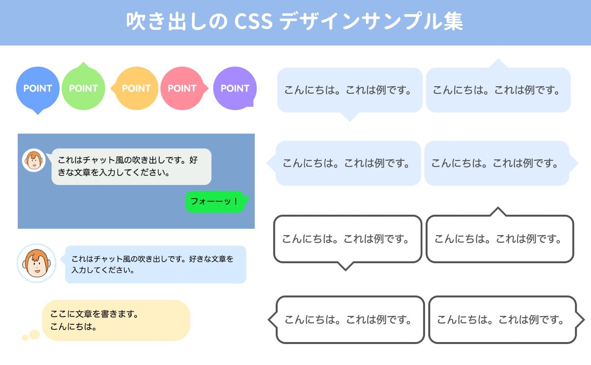 サルワカくん Twitterren コピペで使えるふきだしのサンプルを作りました ブログなどでご活用ください Cssで作る 吹き出しデザインのサンプル19選 サルワカ T Co 0jmcryrz