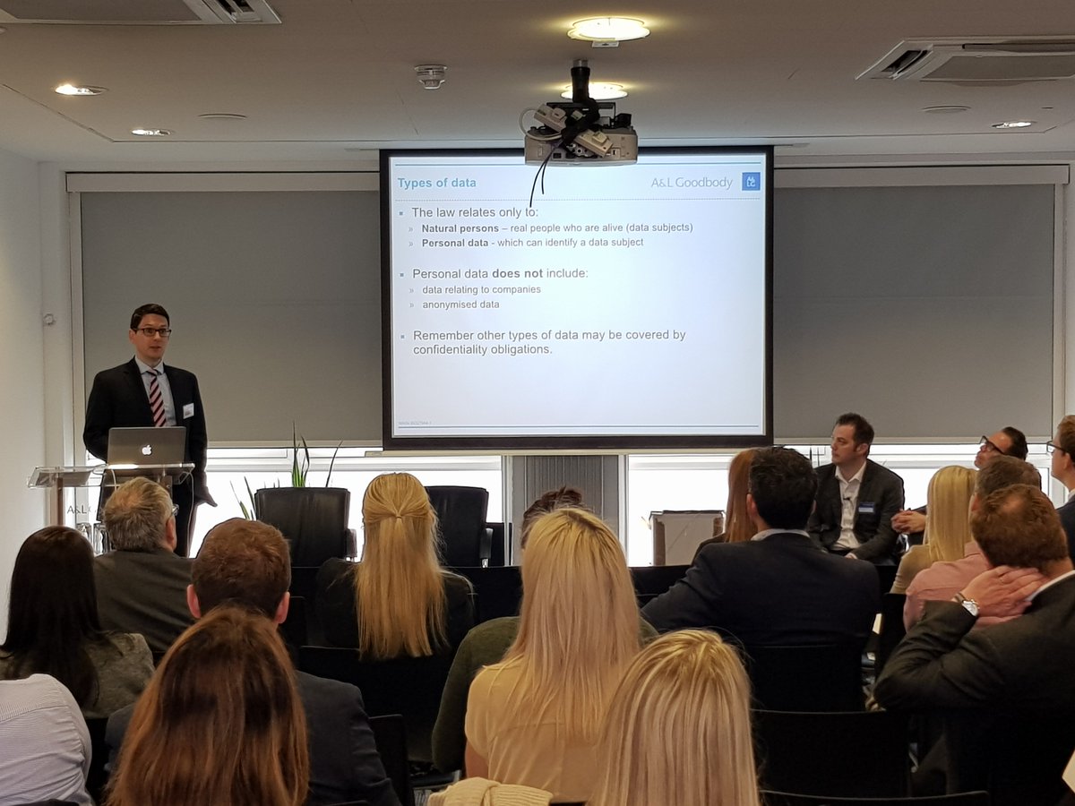ALGoodbody's tweet photo. @ALGoodbody's Mark Stockdale discusses data protection law in NI at the Data Revolution event at our Belfast office #datarevolutionbelfast https://t.co/0iQ8w74v12